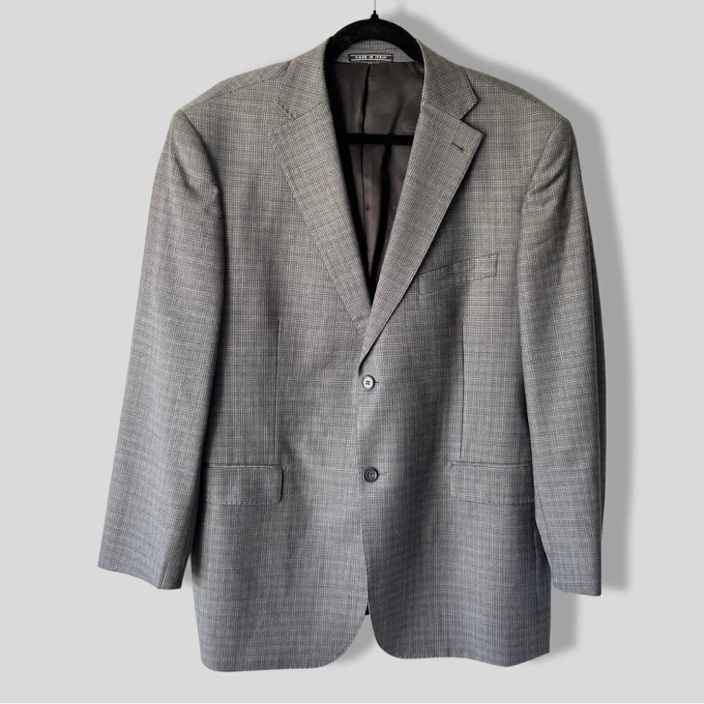 Zanetti Angelico Checked Pure Wool Blazer  Made in Italy